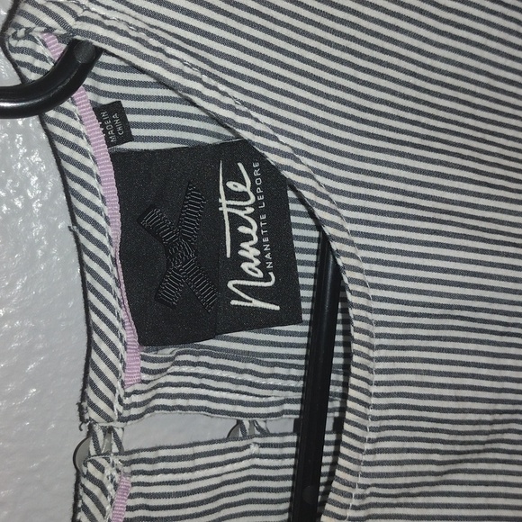 Nautical Striped Nanette Lepore with Unique Puffed Sleeve M - Picture 5 of 7